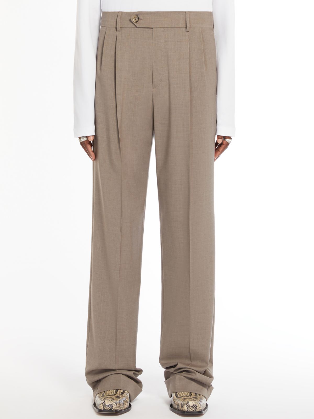 Low-rise stretch wool trousers