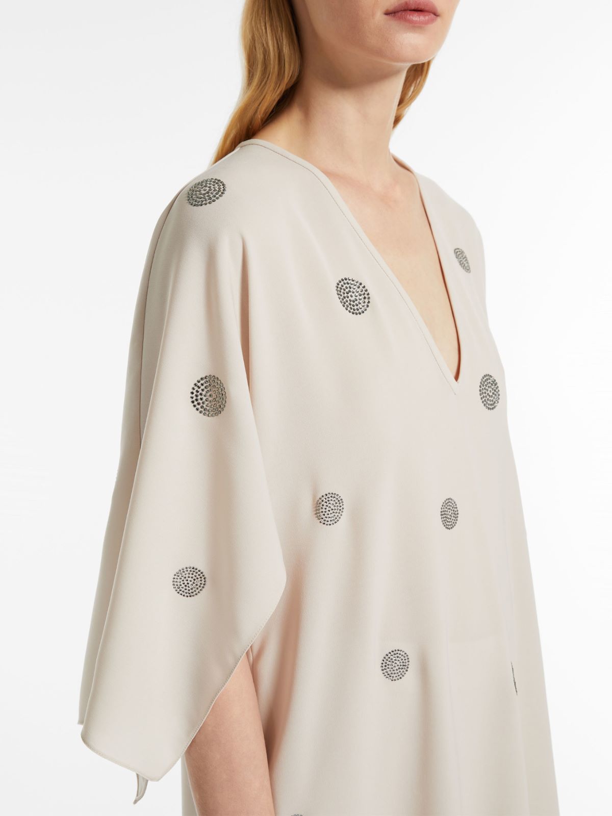 Embroidered cady blouse