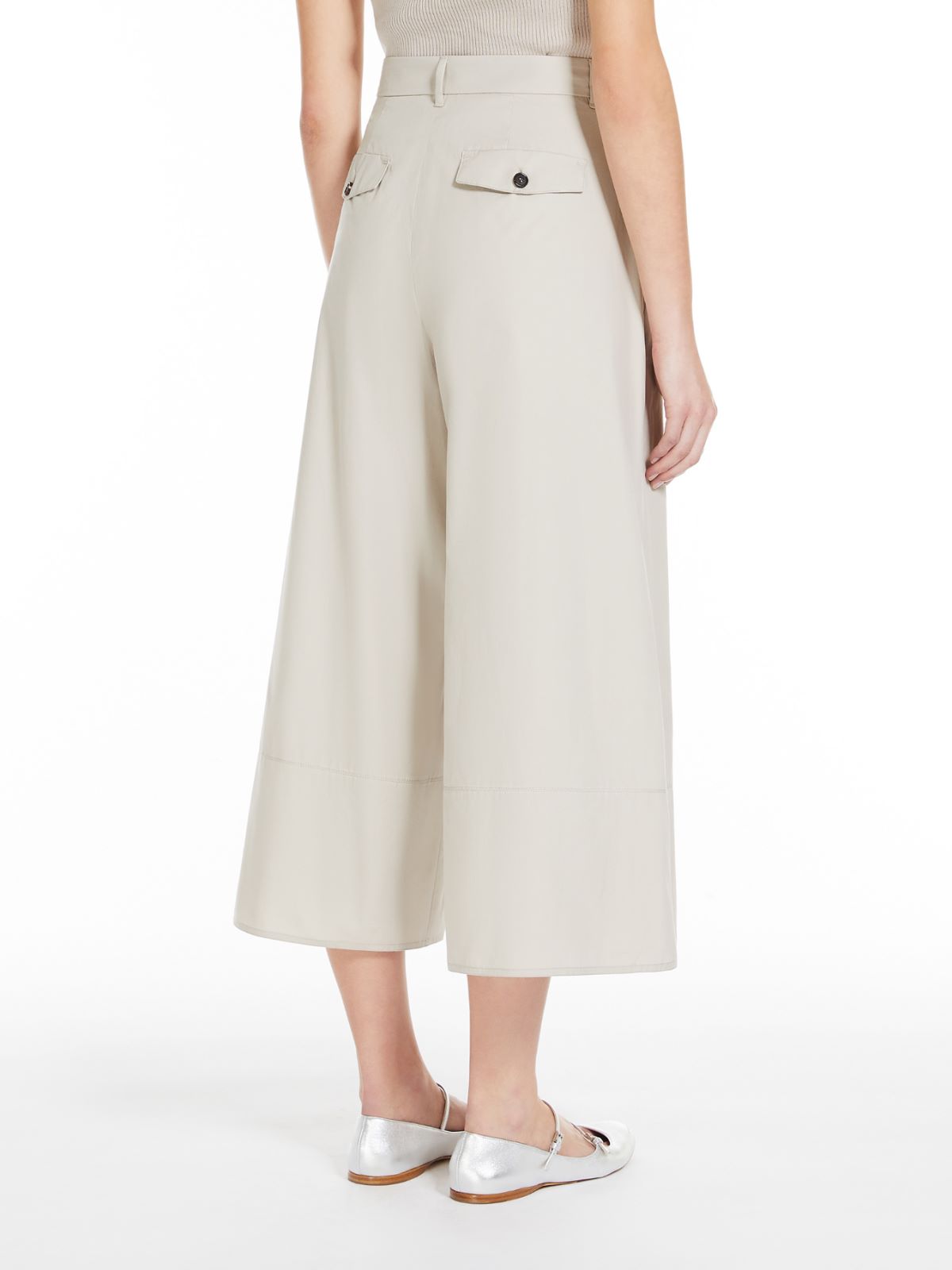 Wide-leg poplin trousers