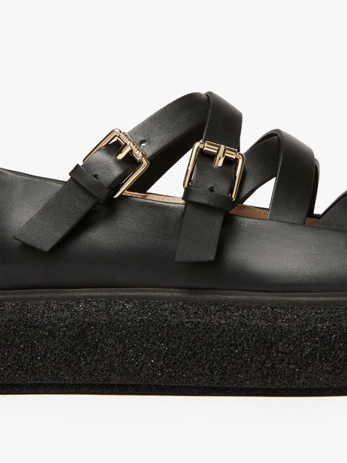 Leather ballet flats with straps
