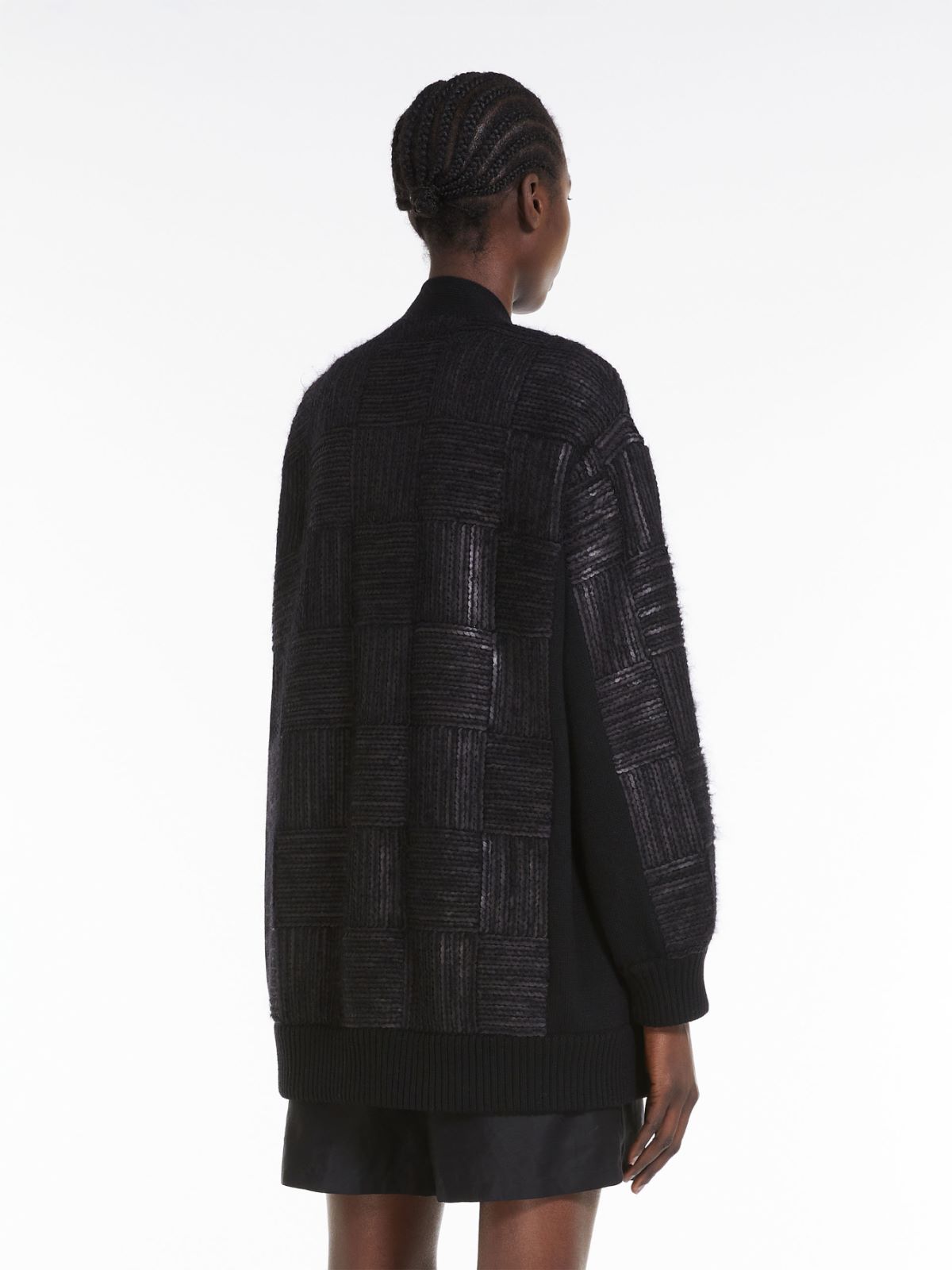 Wool and sequin oversize cardigan