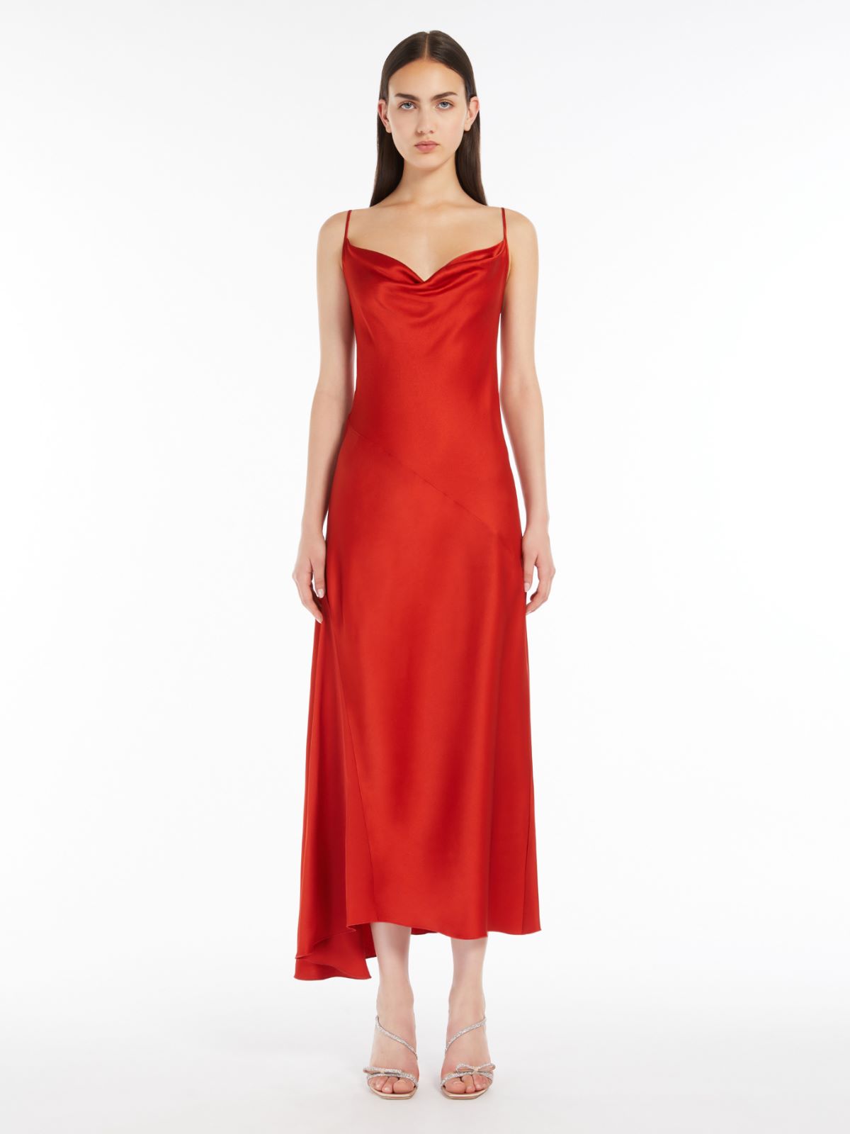 Reverse satin slip dress