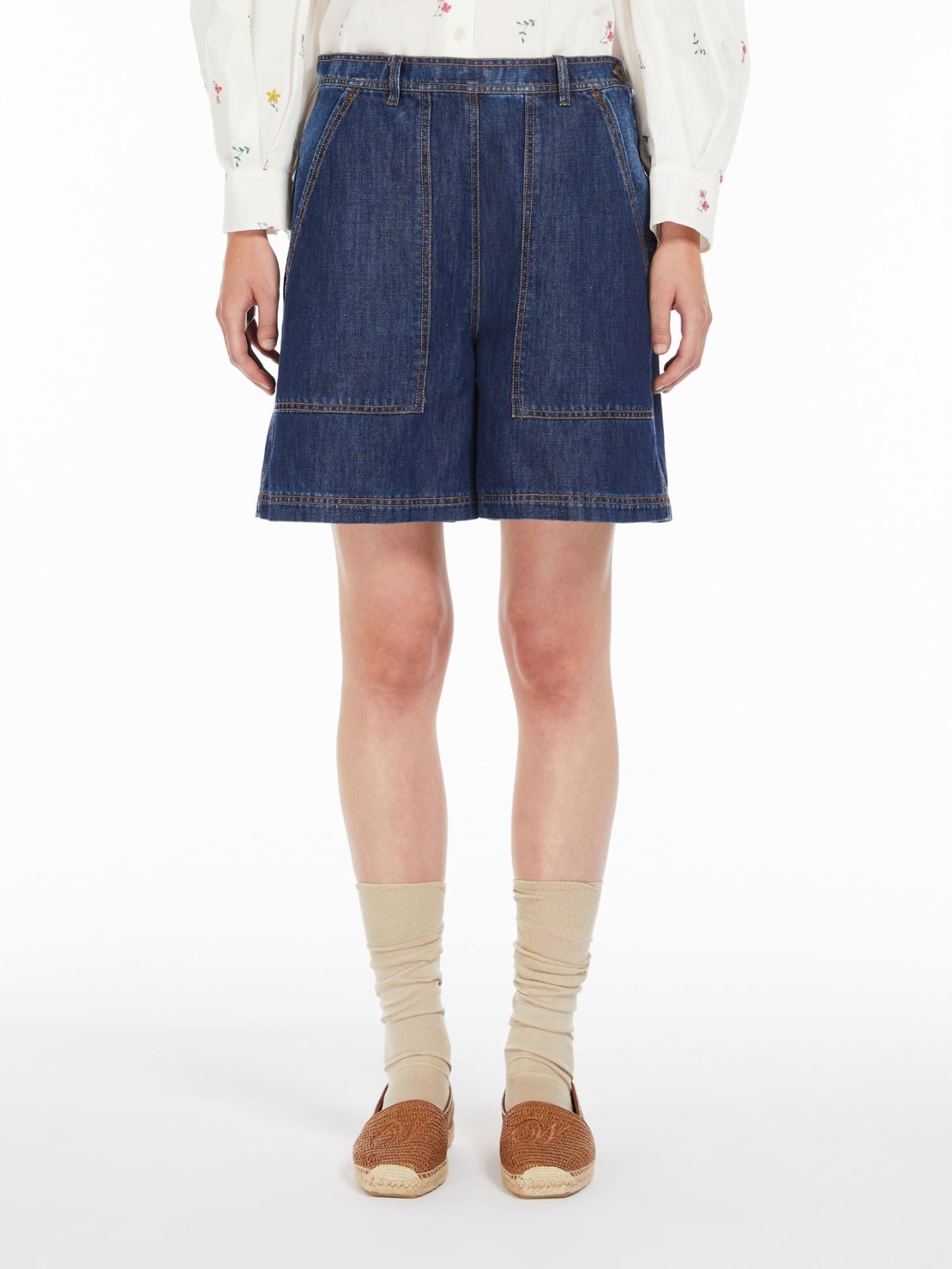 Cotton and linen denim jeans