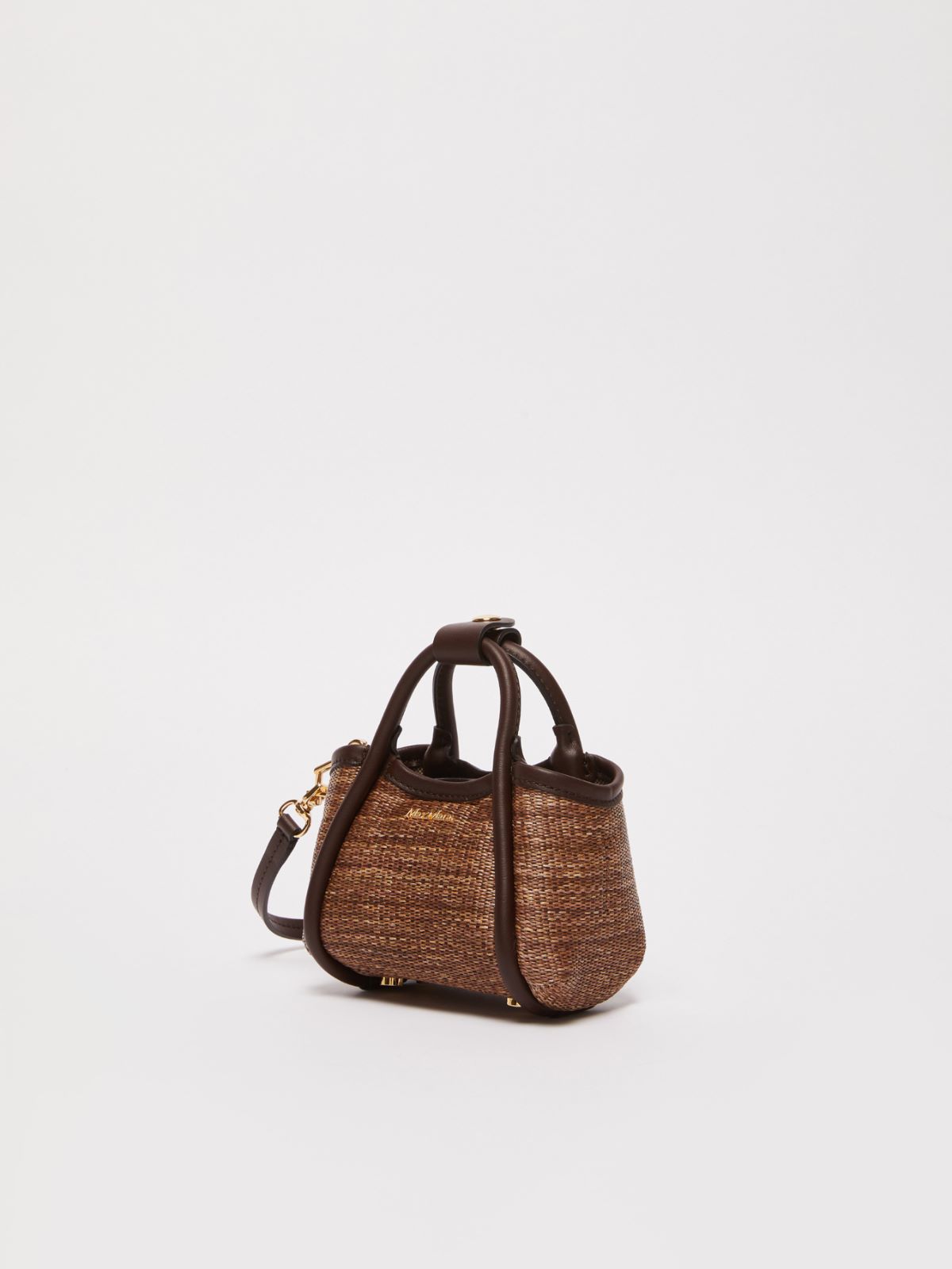 Jacquard raffia-effect fabric mini Marine bag