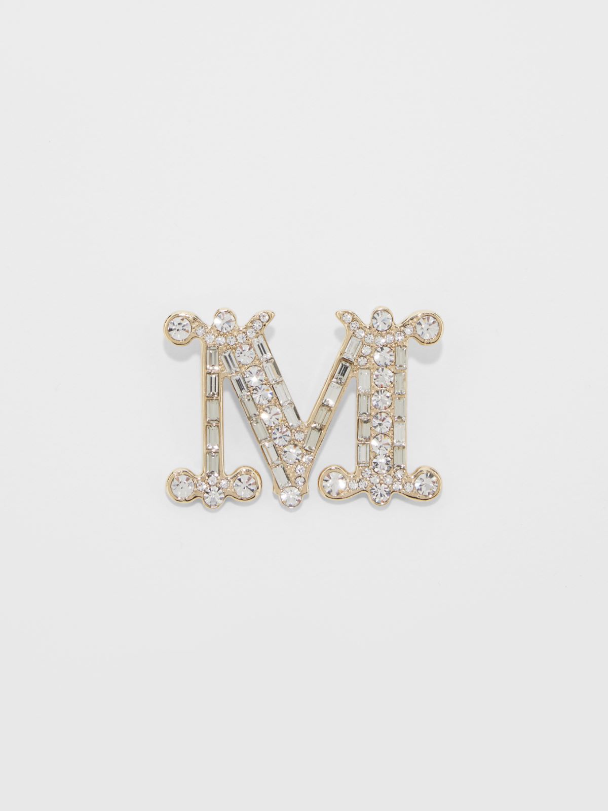 Monogram brooch with crystals