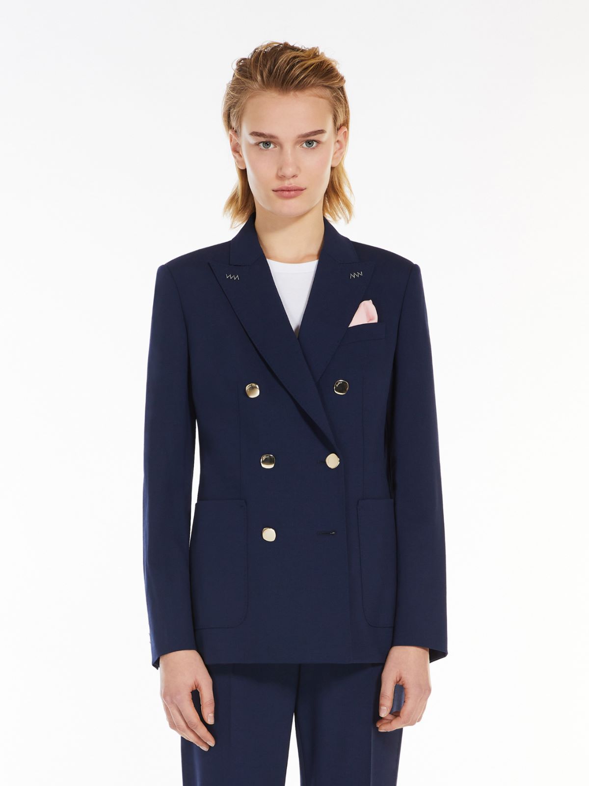 Wool and mohair double-breasted blazer