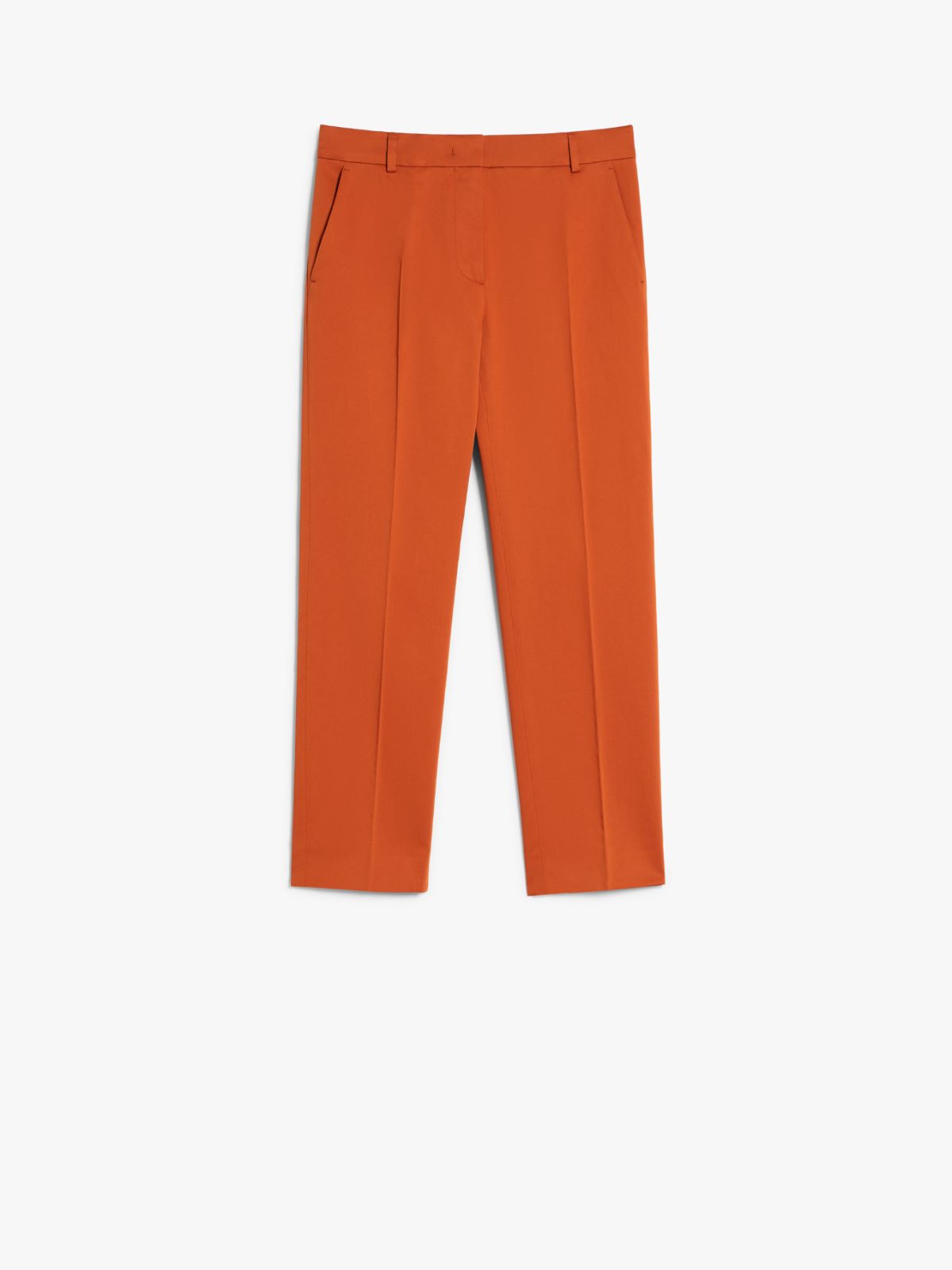 Stretch satin cropped trousers