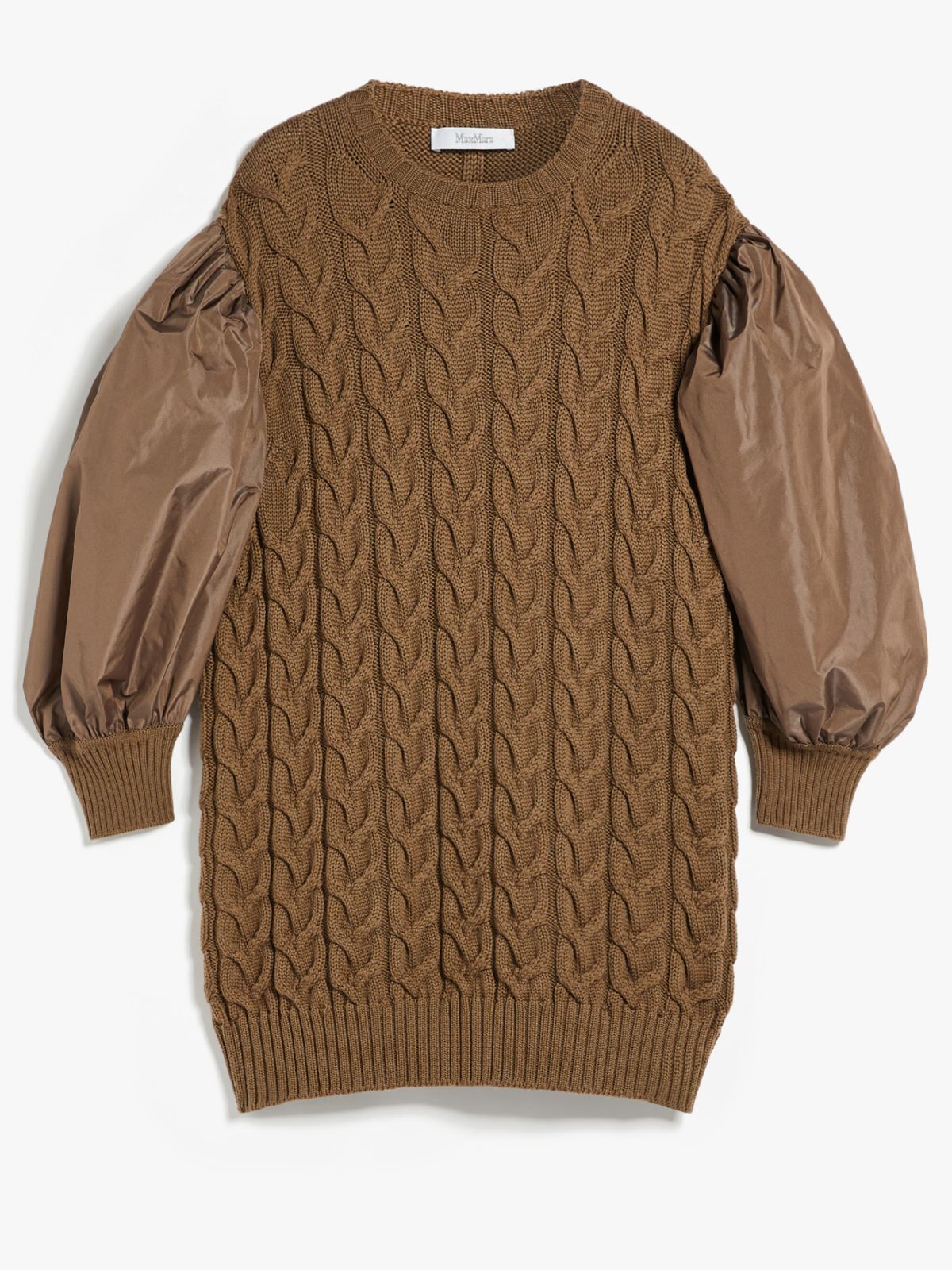 Wool dress with balloon sleeves