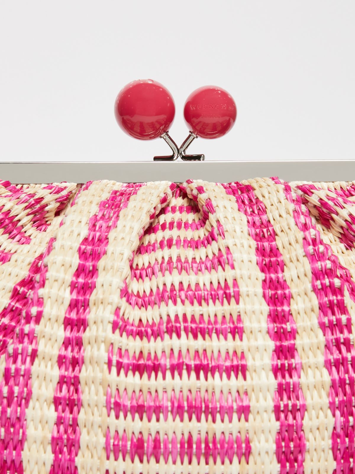 Medium raffia-look jacquard Pasticcino Bag