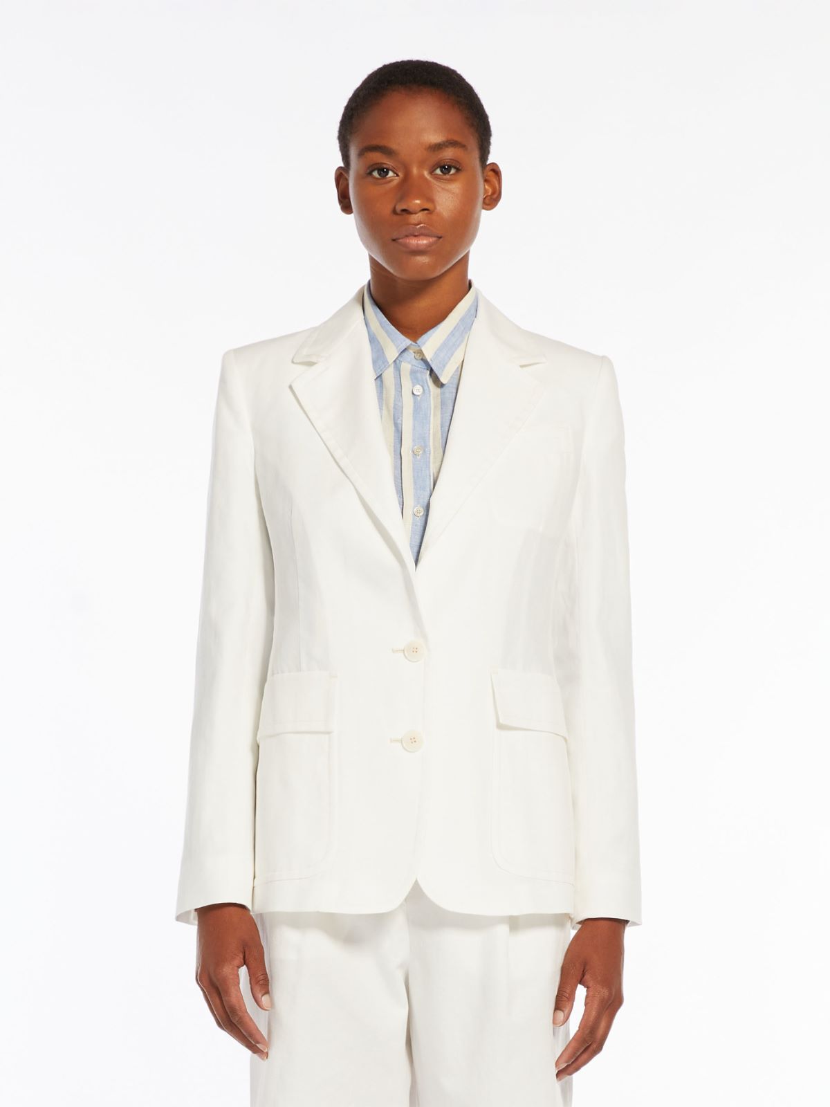 Cotton and linen canvas blazer