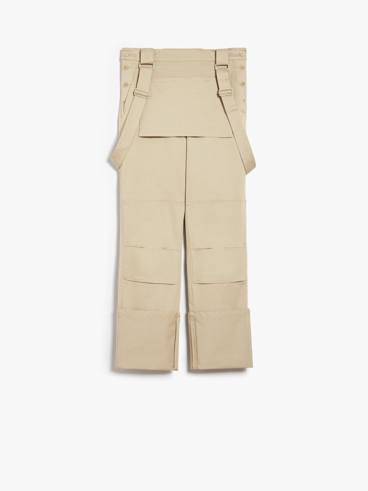 Stretch cotton trousers with braces