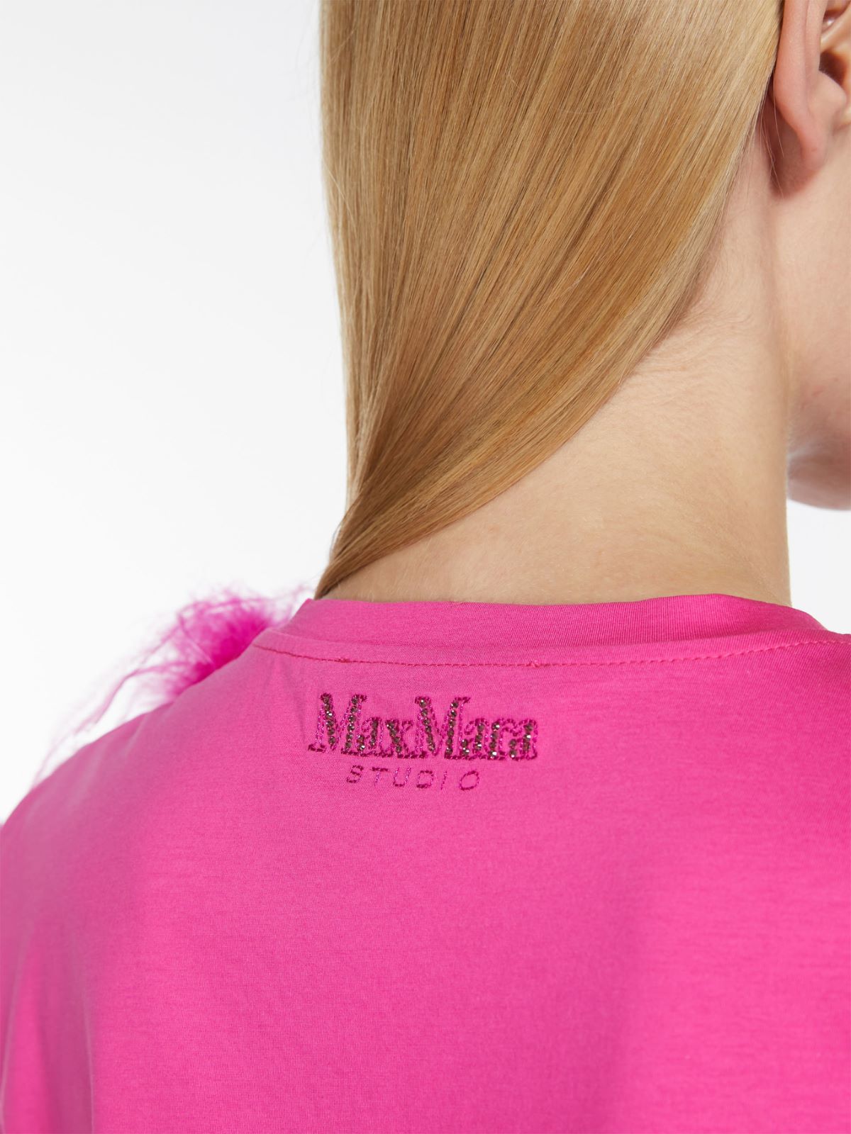 Feather-detail jersey T-shirt