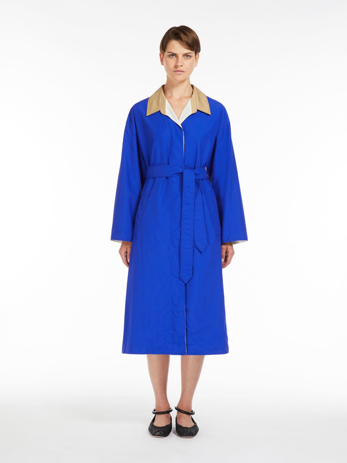 Water-repellent cotton canvas duster coat