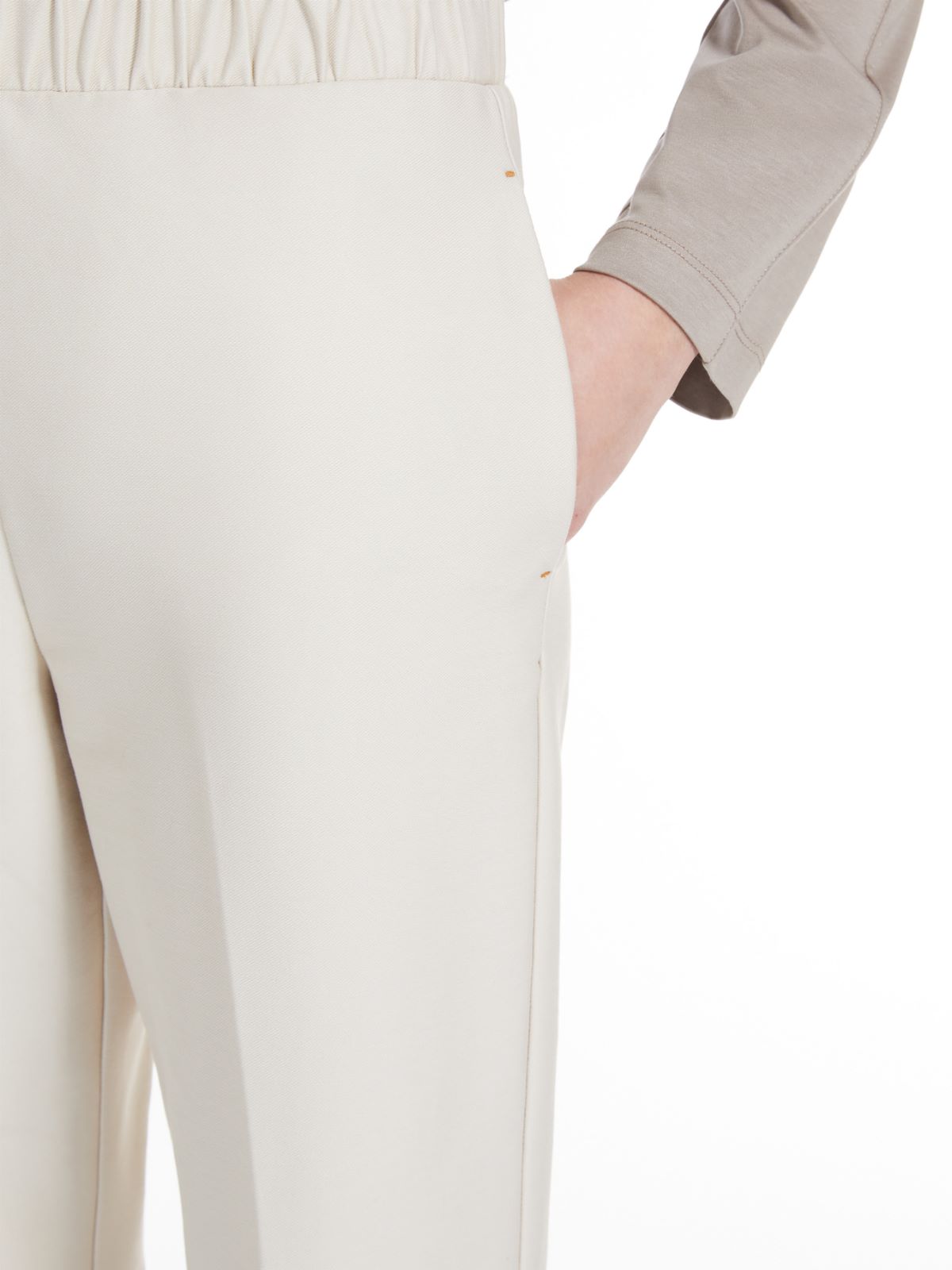 Denim-effect jersey trousers