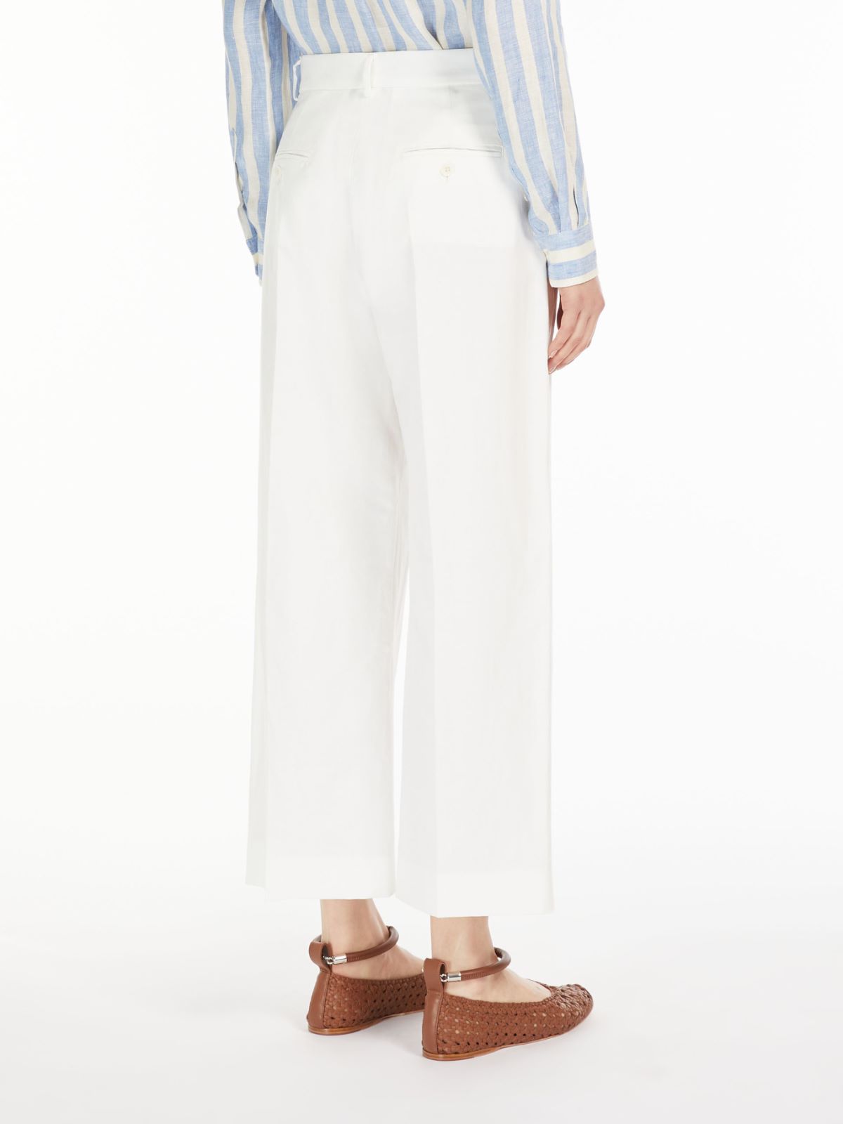 Cotton and linen canvas trousers