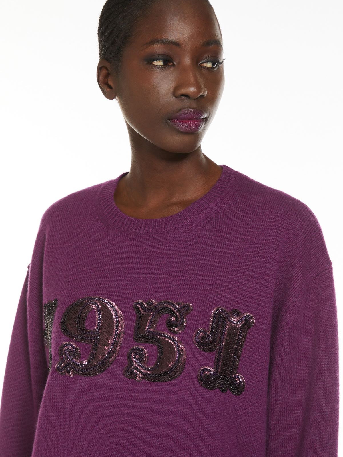 Wool, cashmere and sequin pullover