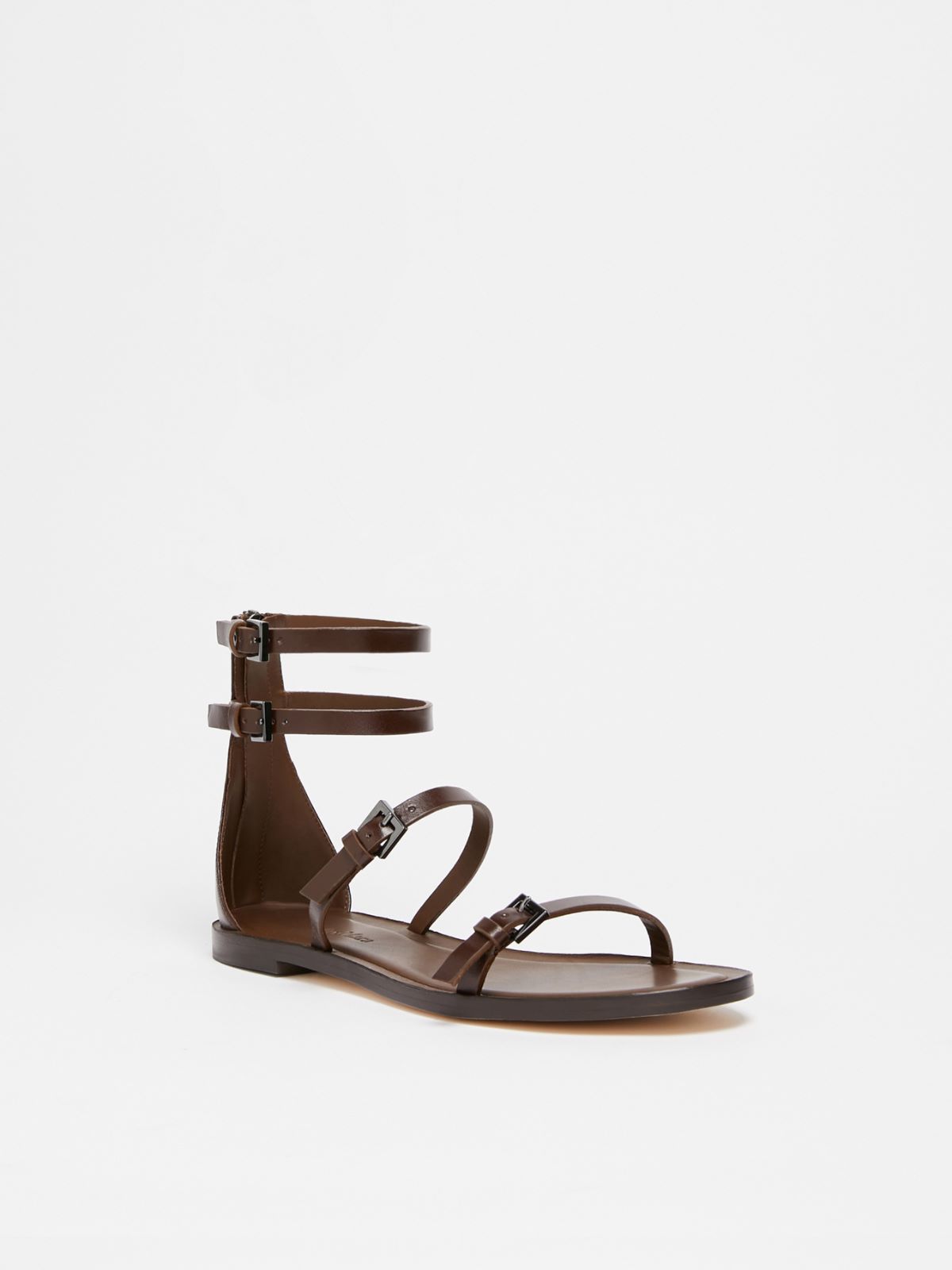 Flat leather sandals