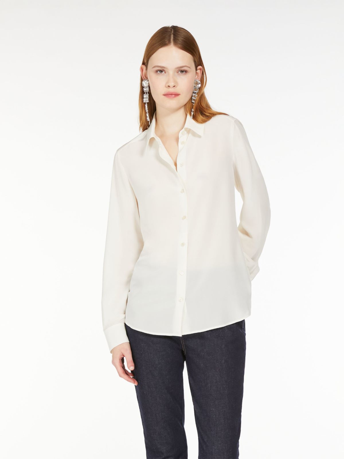 Washed crepe de chine shirt