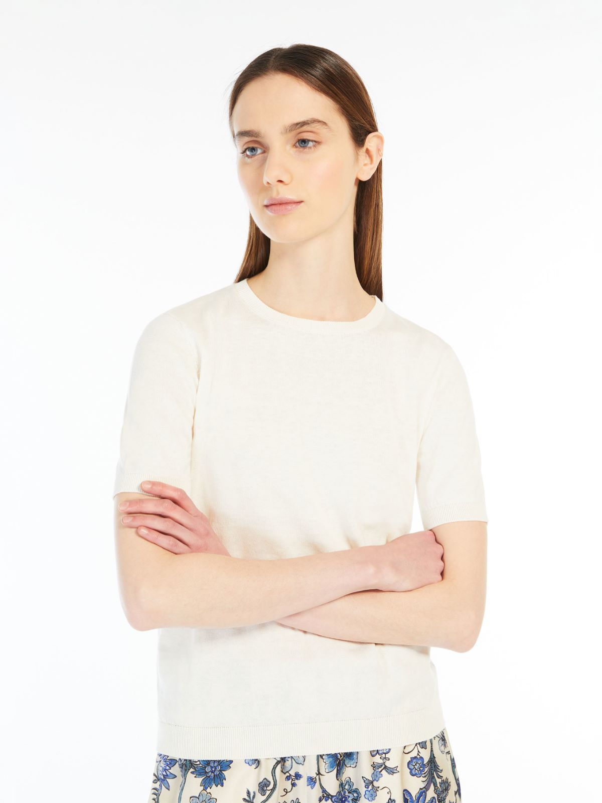 Silk and cotton yarn sweater