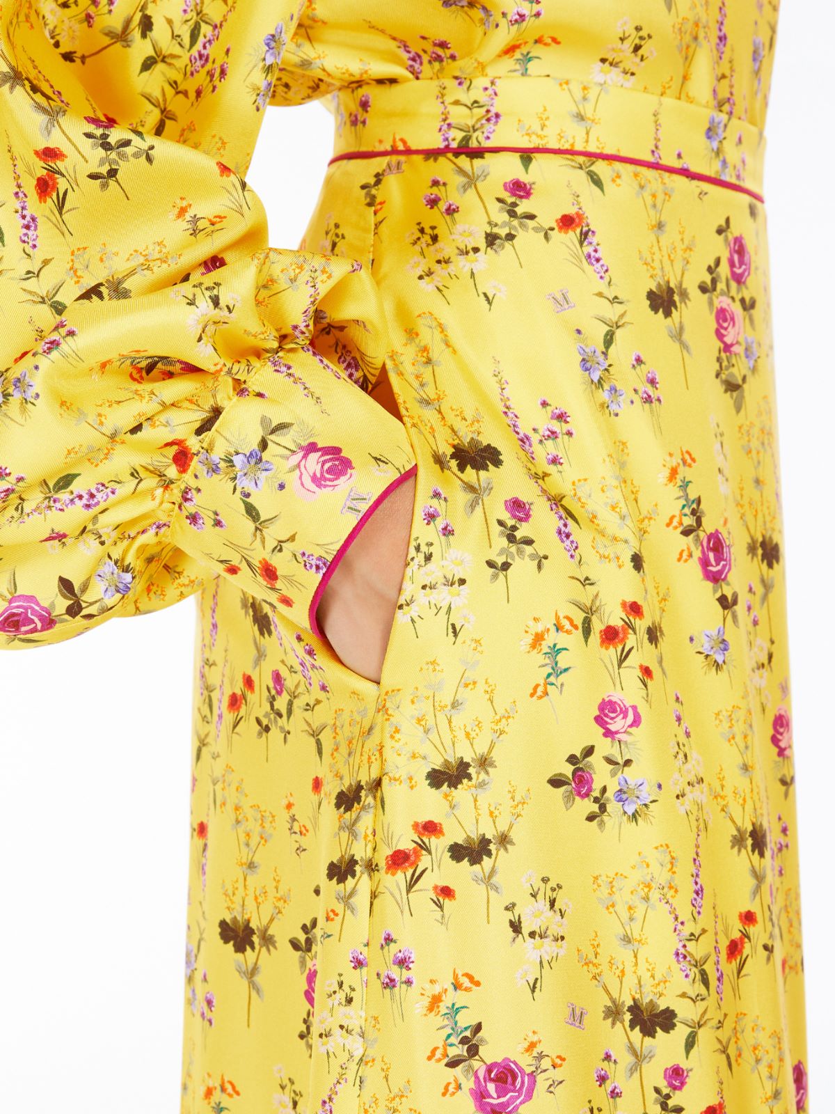 Long printed silk skirt