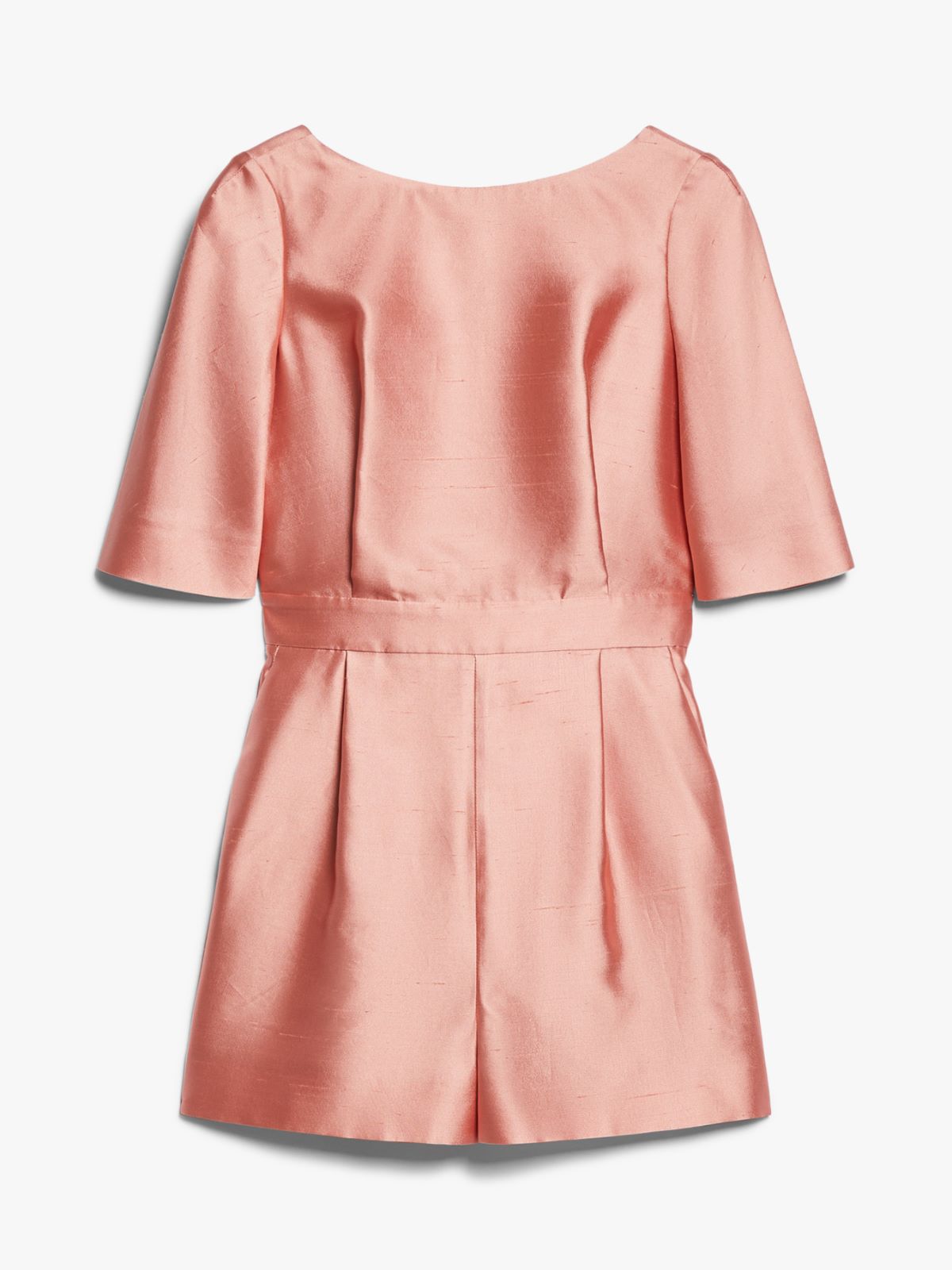 Silk blend shantung jumpsuit