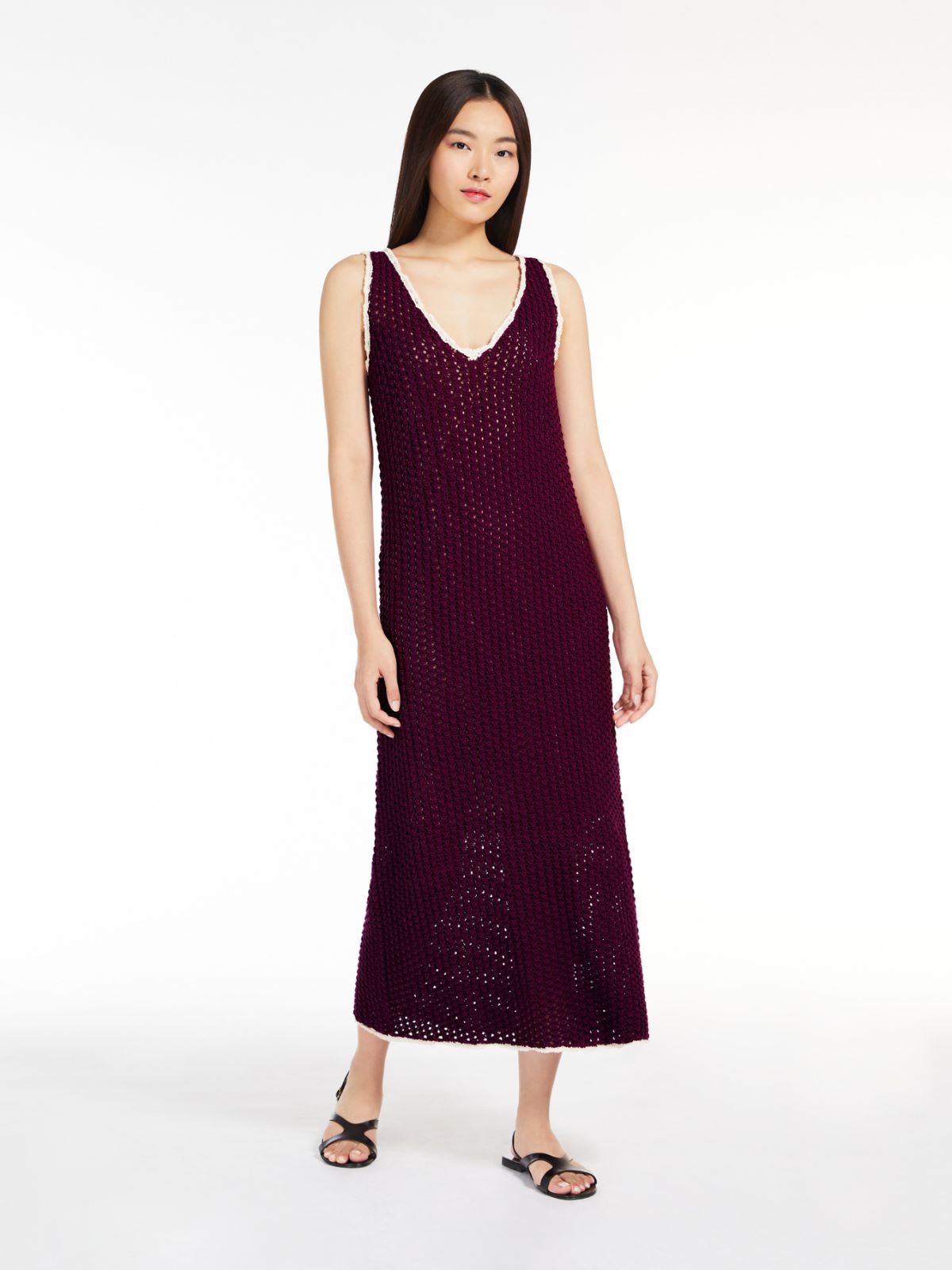 Crochet-knit cotton dress