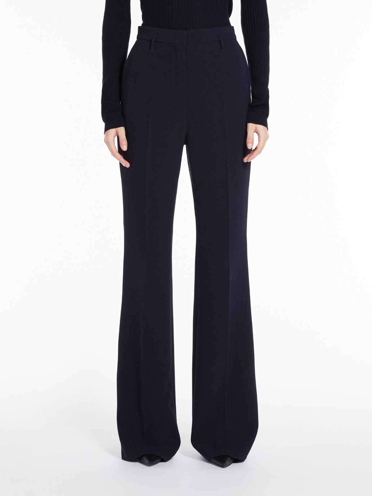 Flared cady trousers