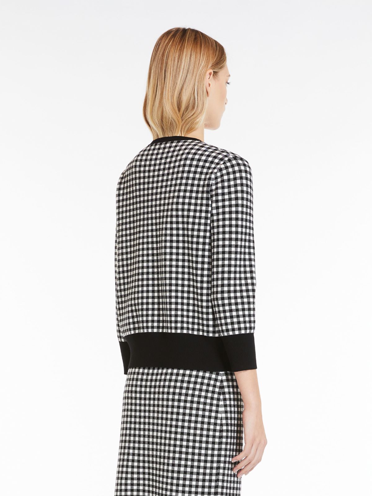 Jacquard viscose cardigan