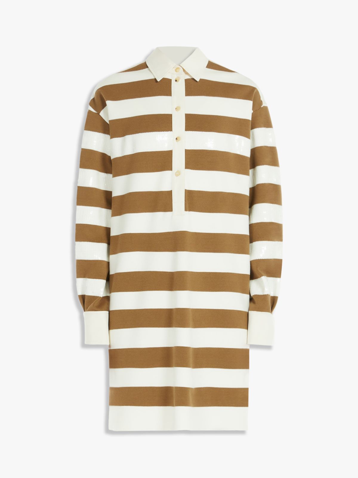 Cotton satin polo-style dress