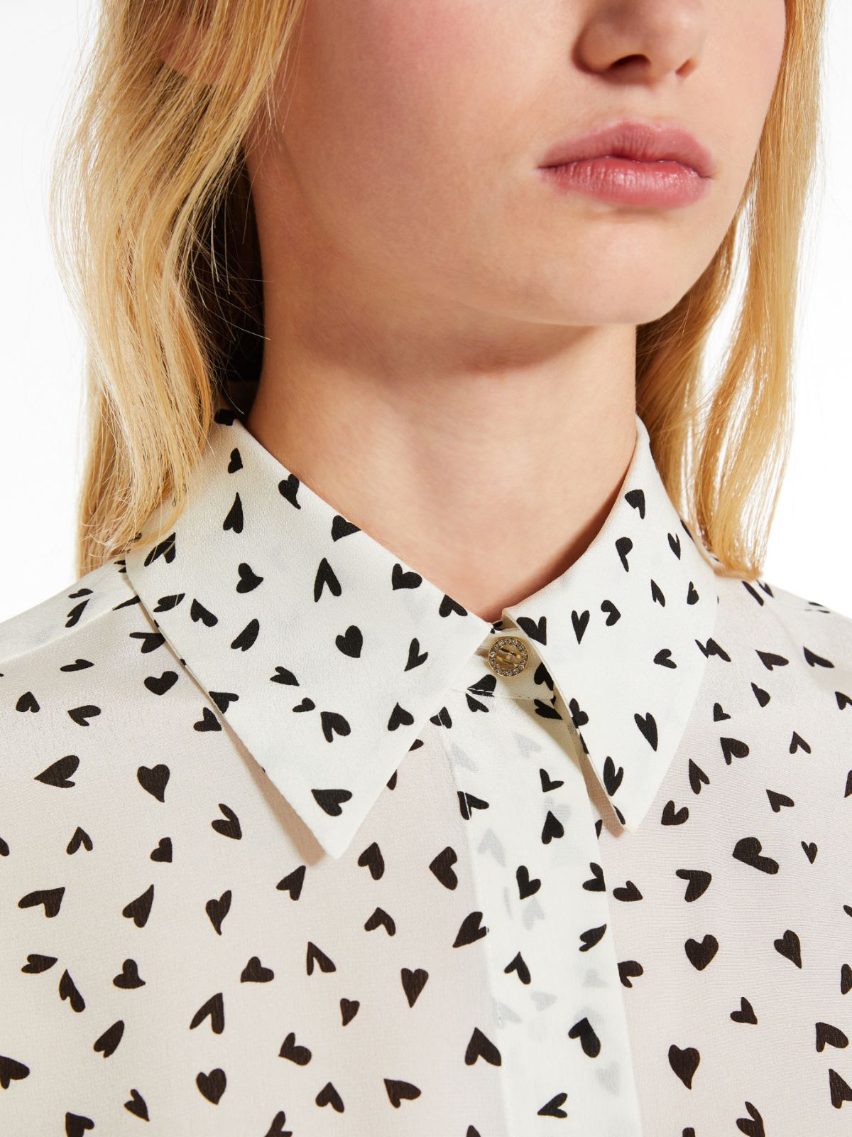 Printed crêpe de chine shirt