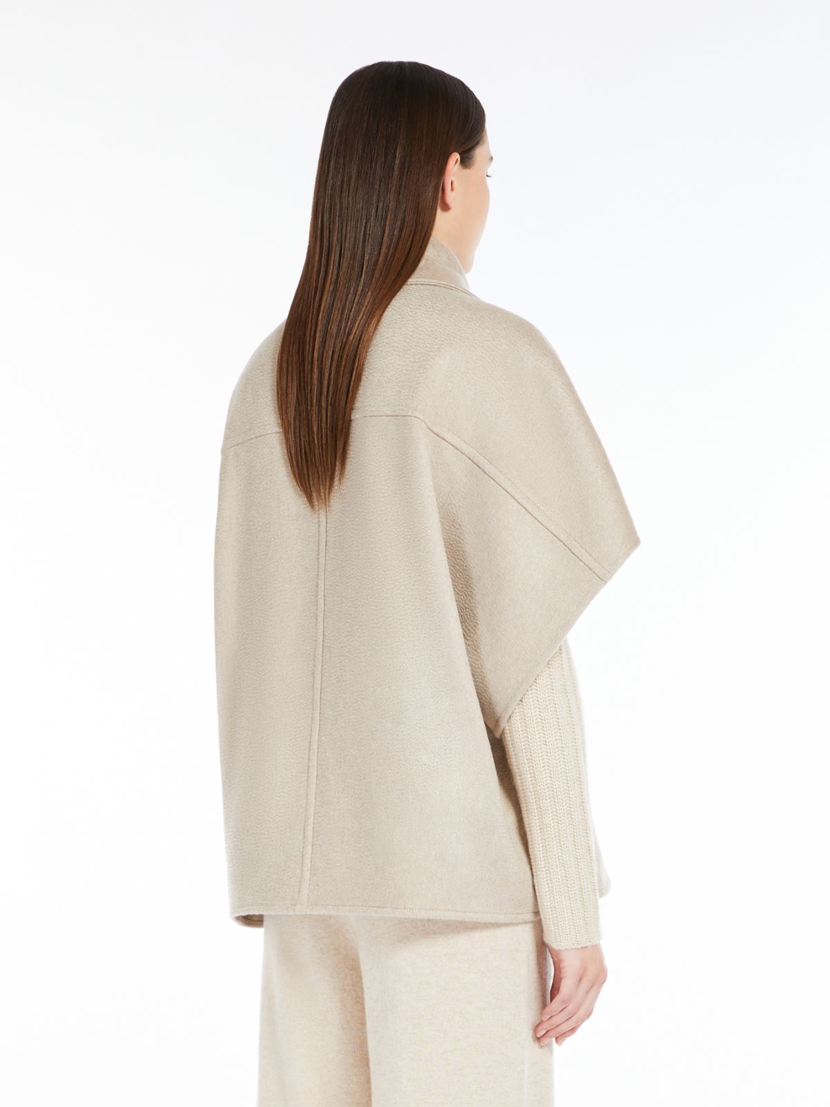 Cashmere biker jacket cape