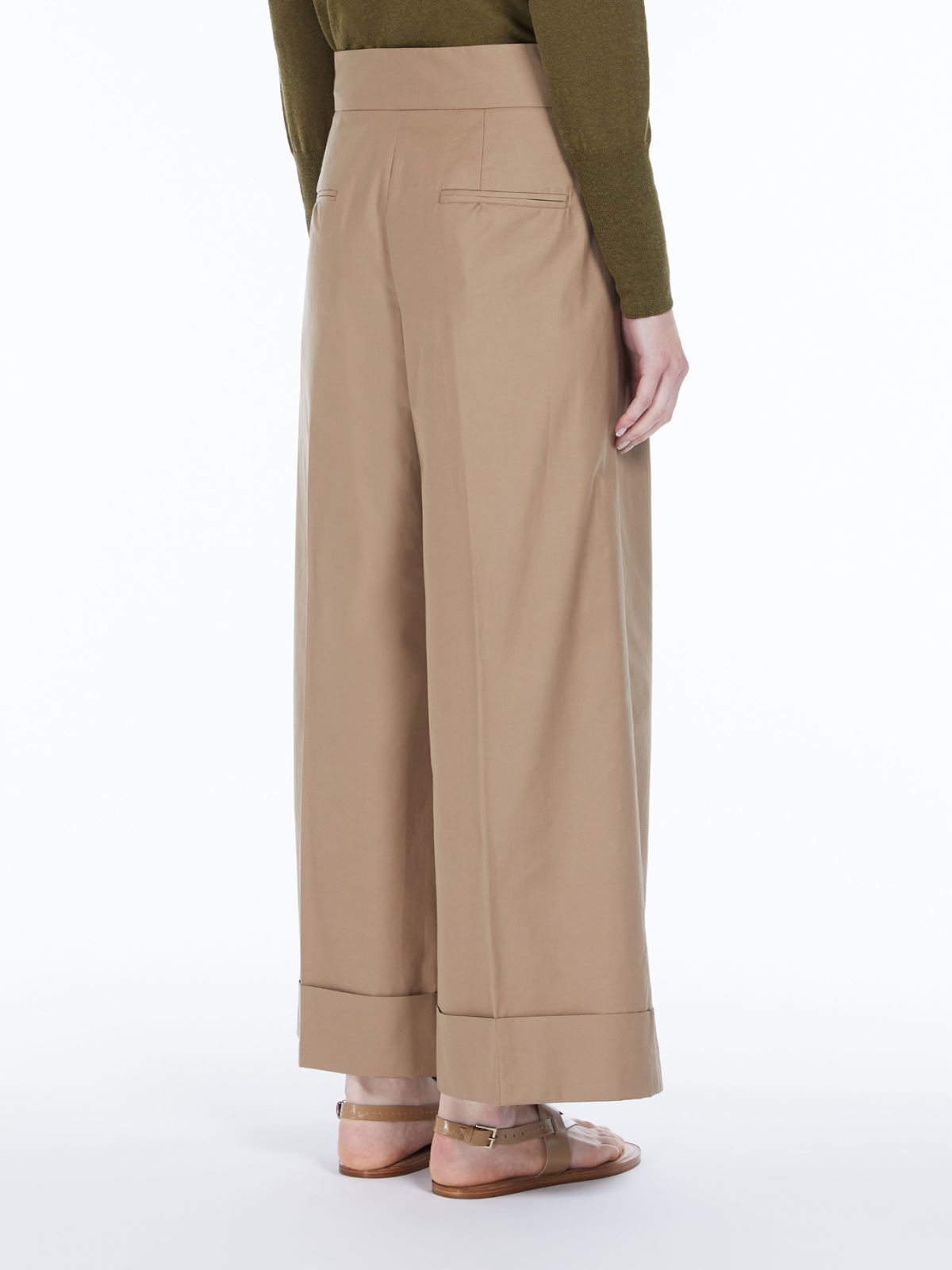 Wide-fit cotton twill trousers