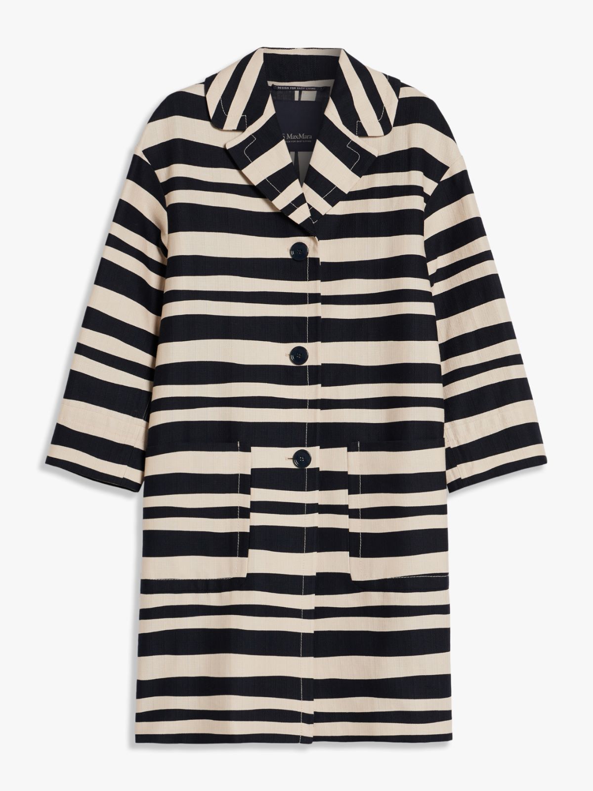 Printed cotton basketweave coat