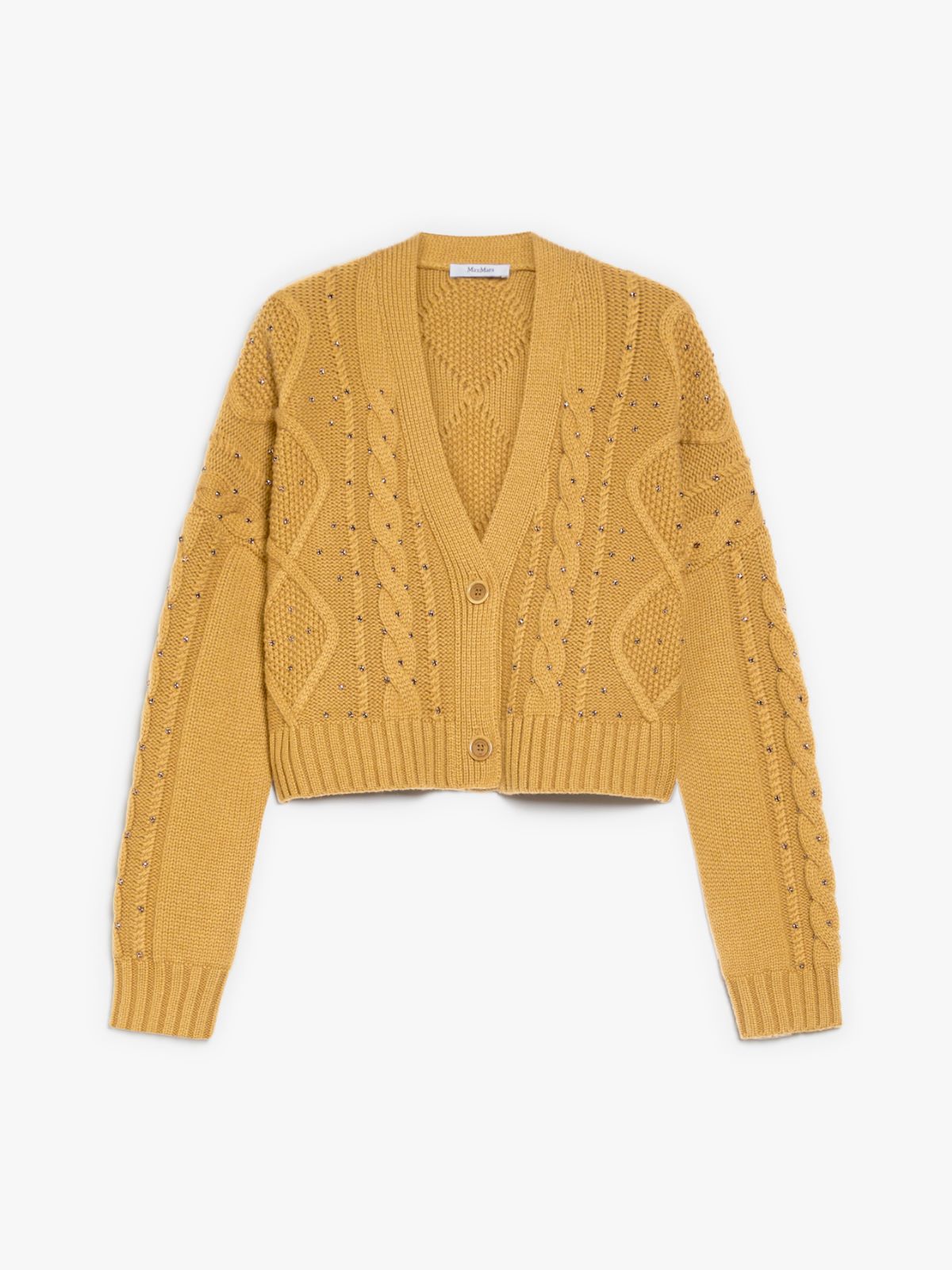 Wool and cashmere cropped cardigan