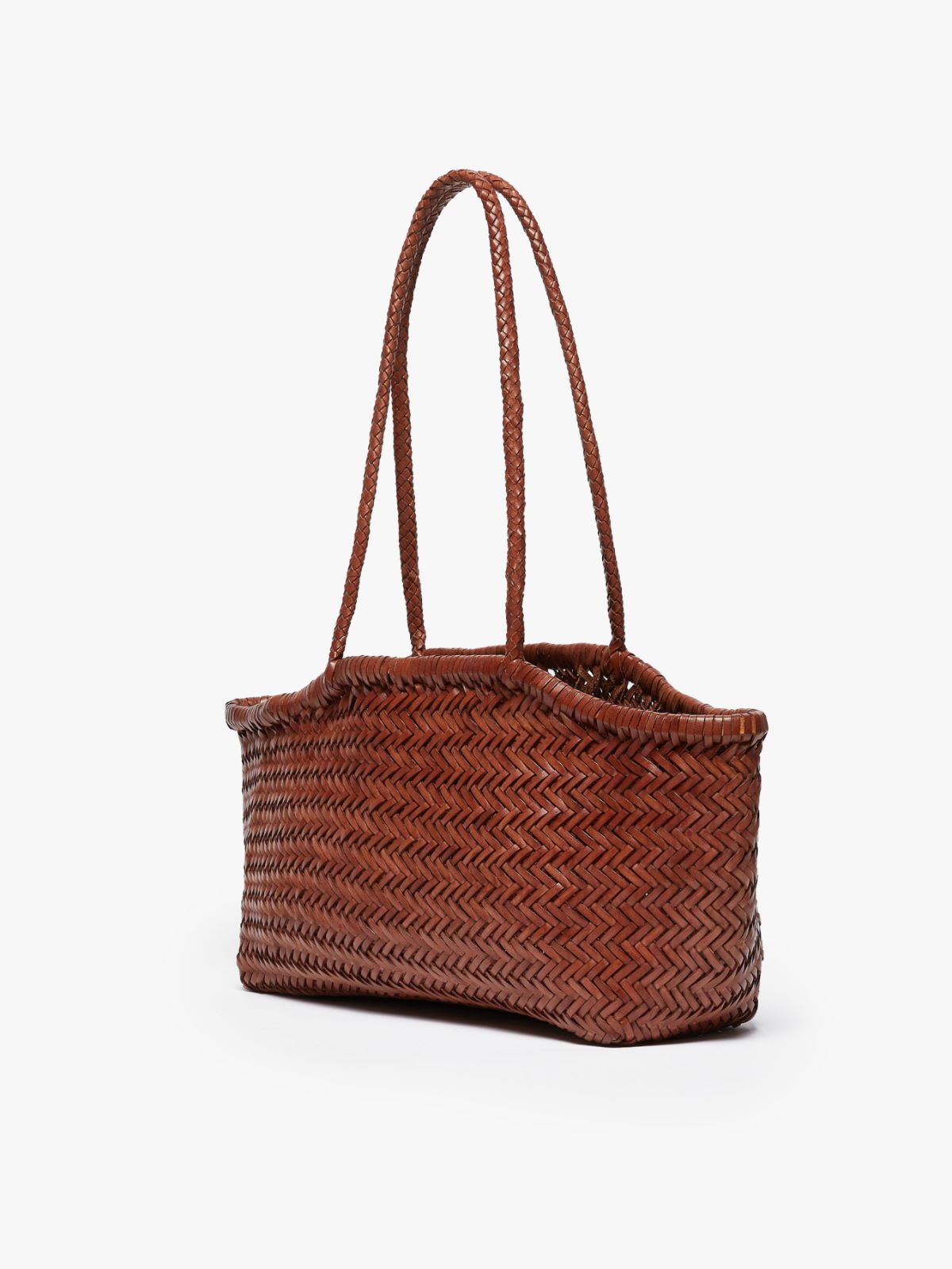 Leather shopping tote