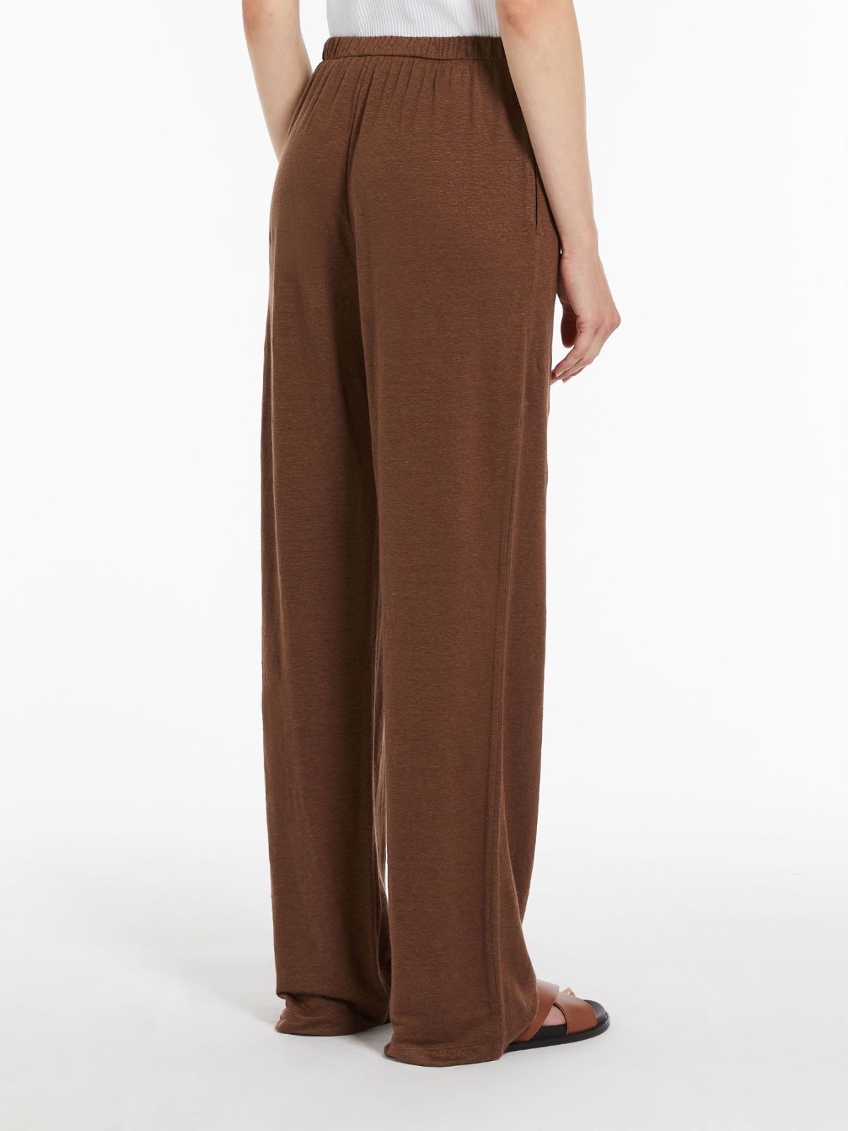 Fluid linen jersey trousers