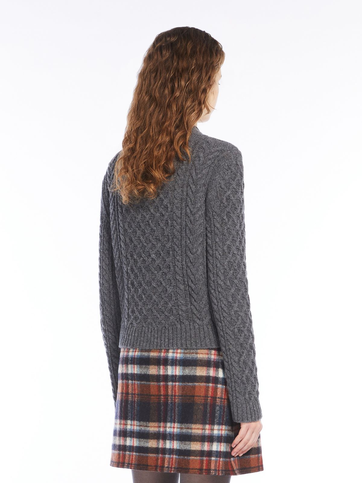 Cable-knit wool cardigan