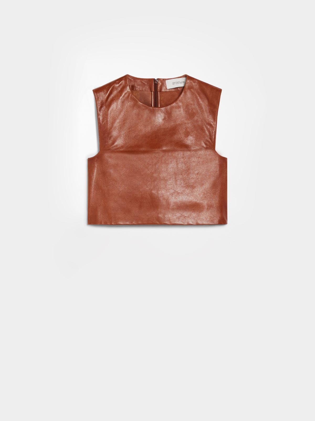 Short nappa-leather top
