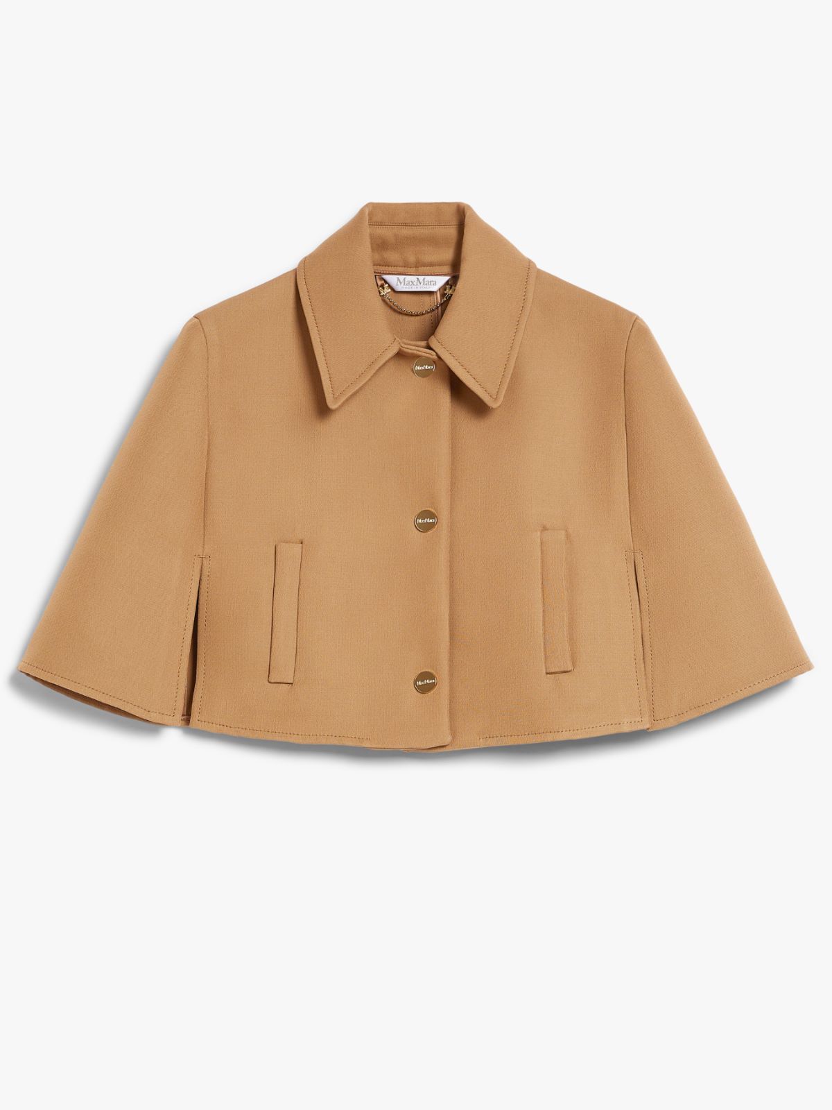 Wool and cotton cropped cape