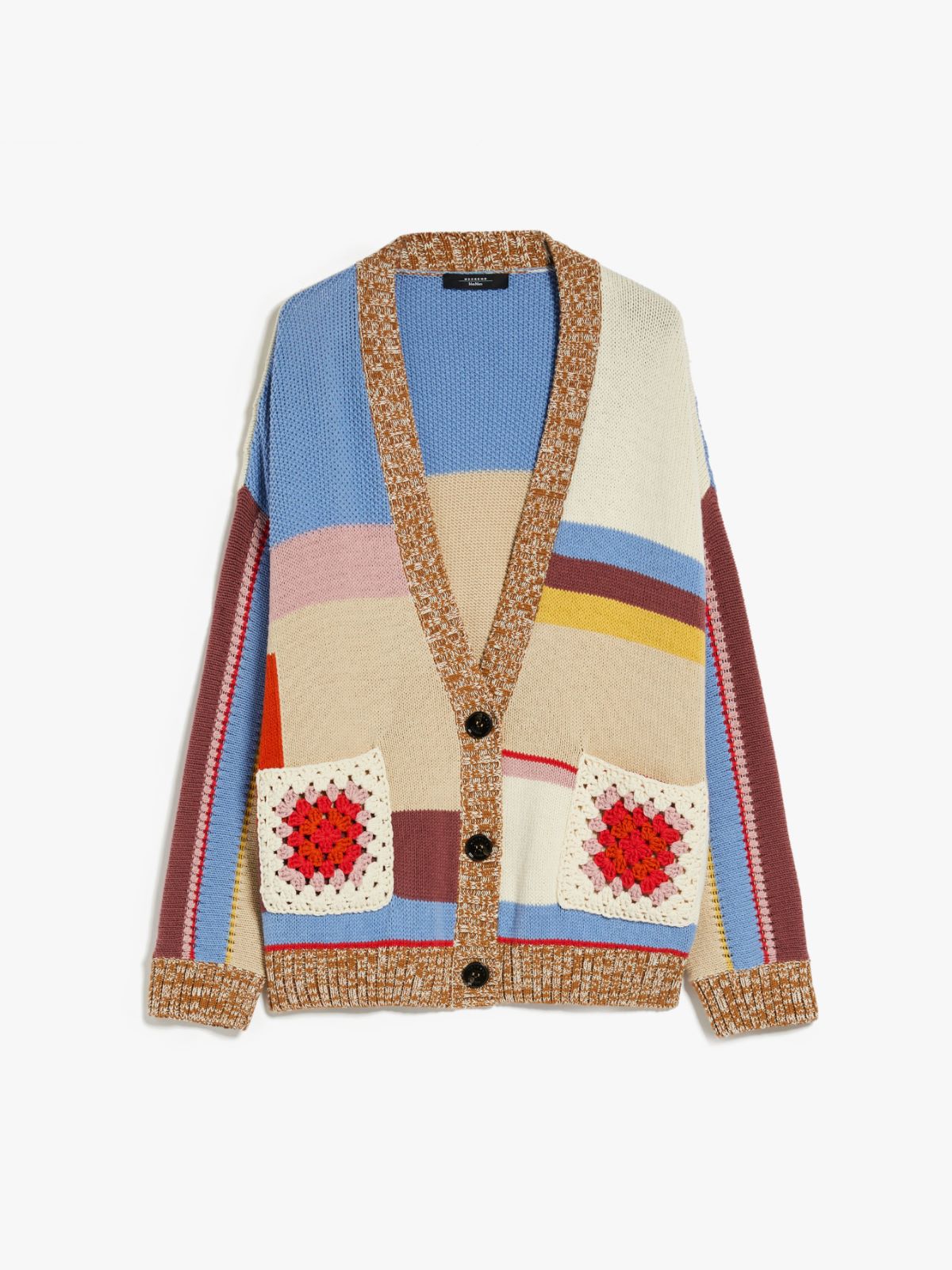 Patchwork cotton cardigan