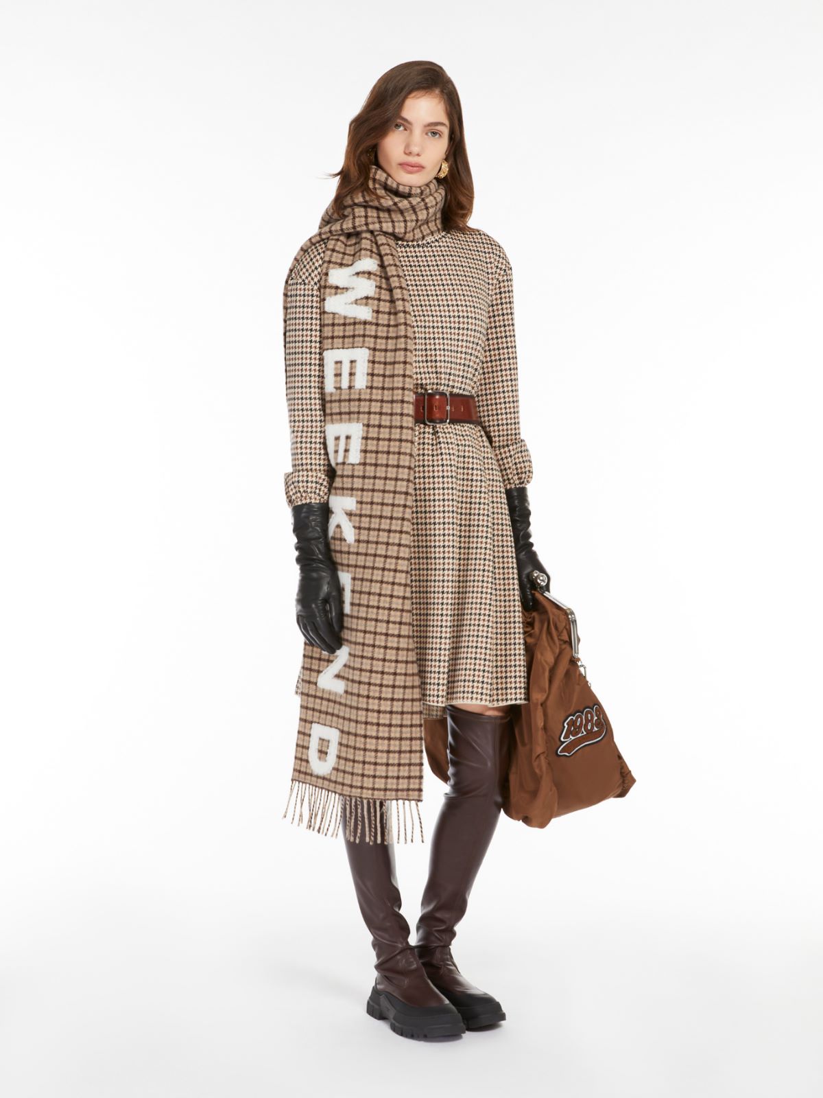 Fit-and-flare printed jersey dress