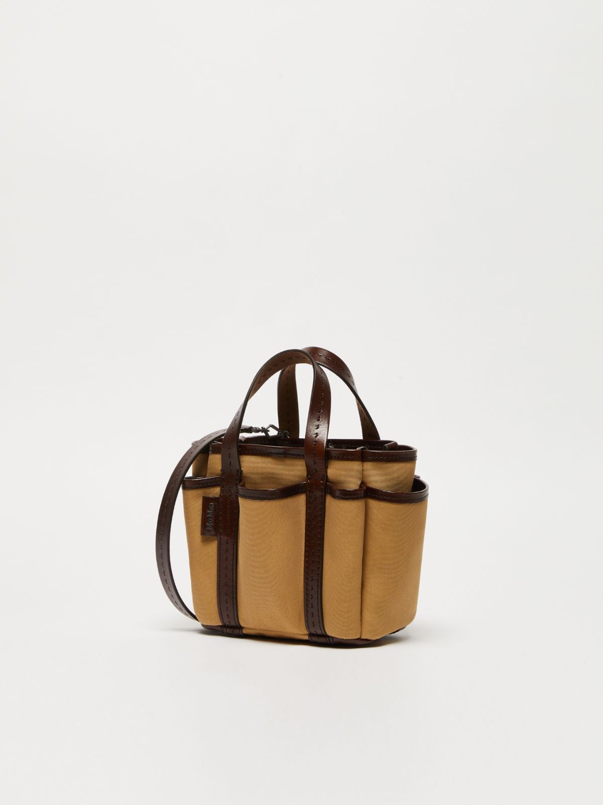 Canvas and leather Giardiniera Mini tote bag