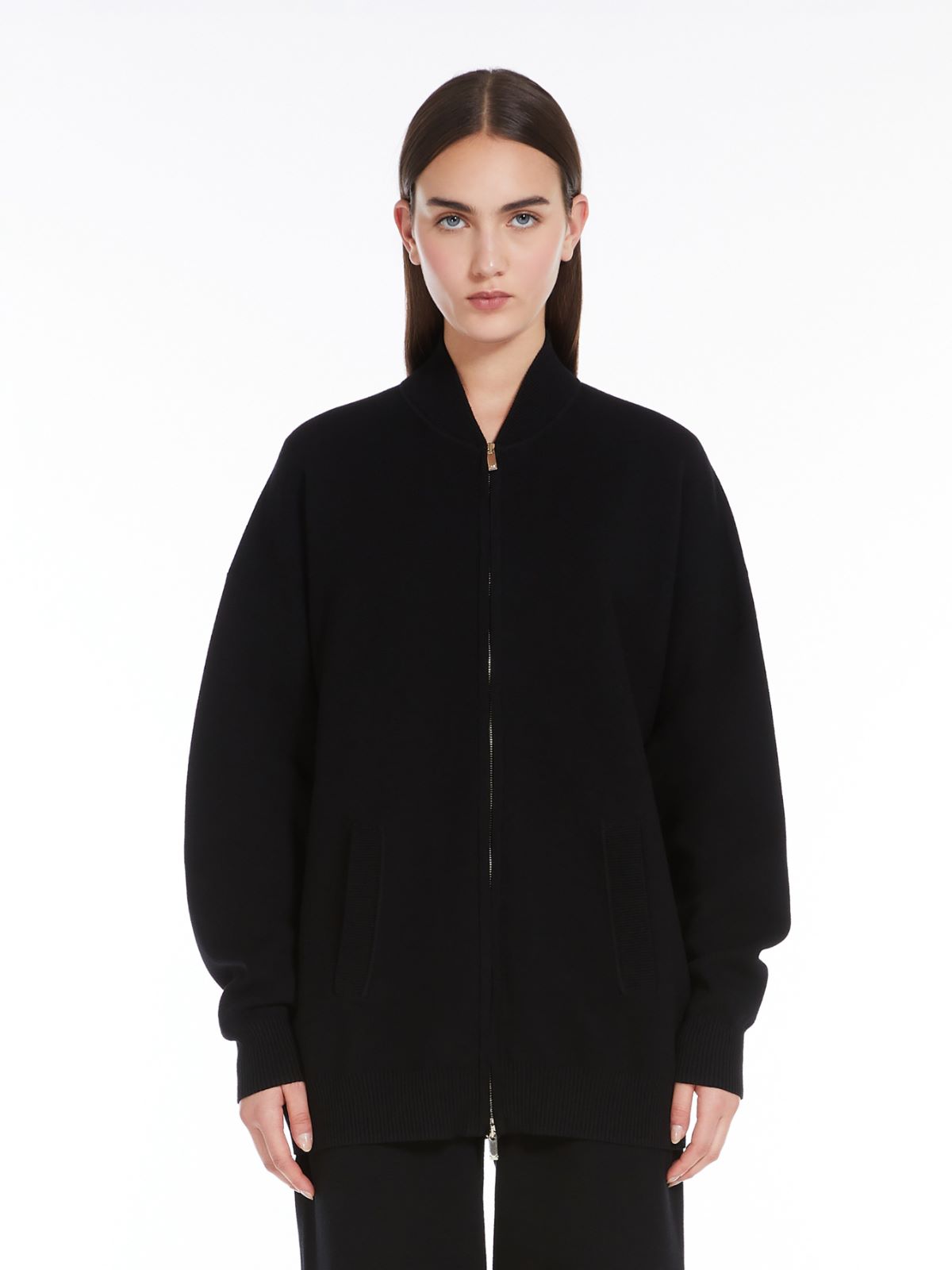 Viscose knit bomber jacket