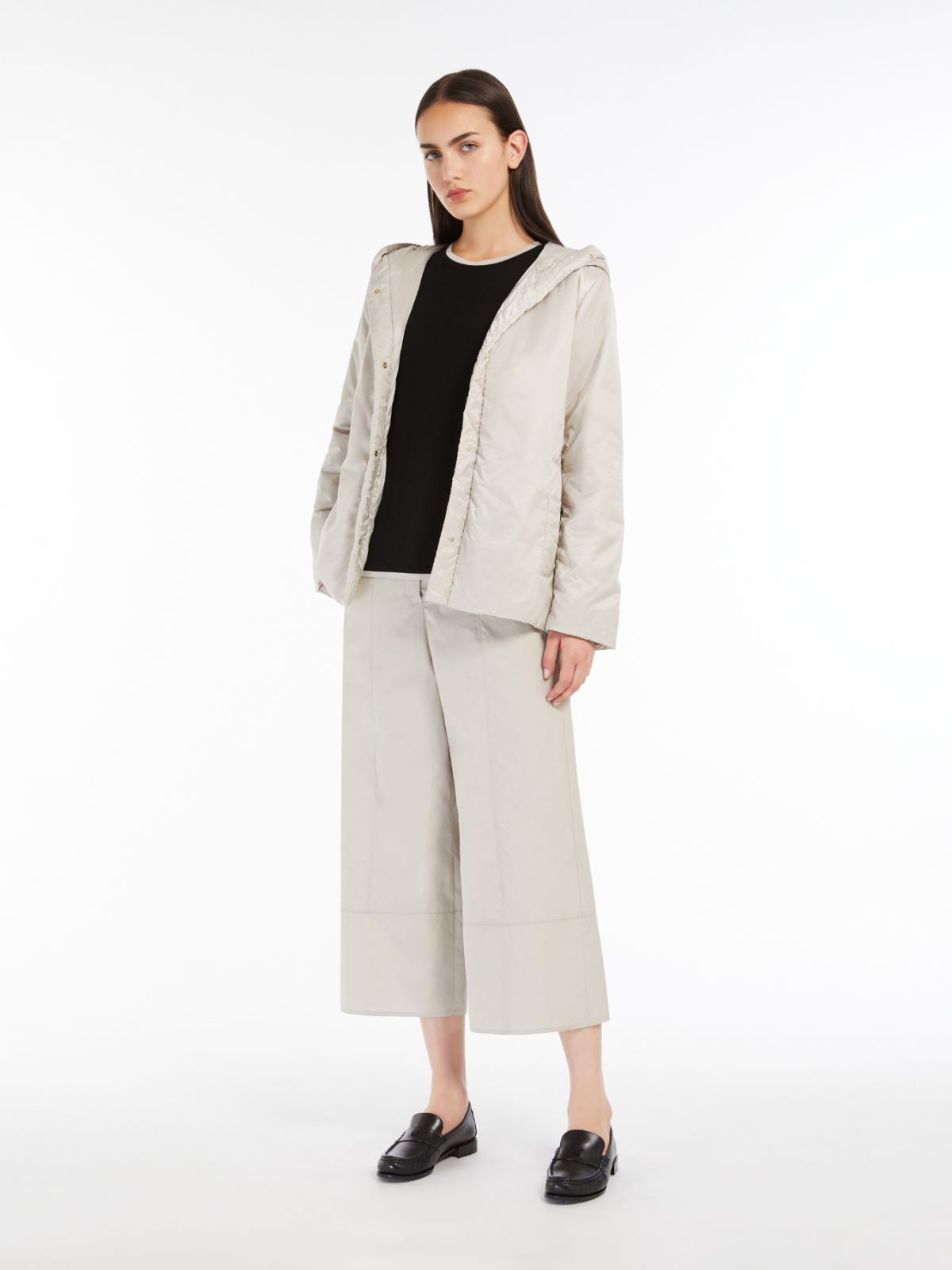 Technical canvas cropped sweatshirt