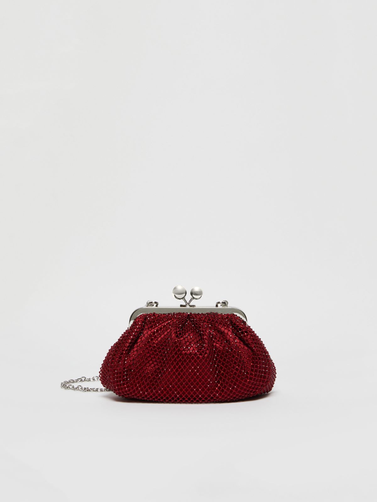 Small Pasticcino Bag in mesh and rhinestones