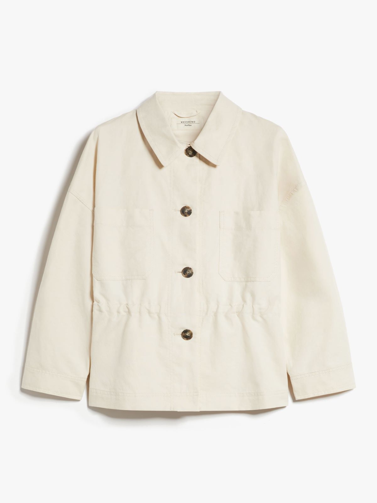 Cotton and linen basketweave jacket