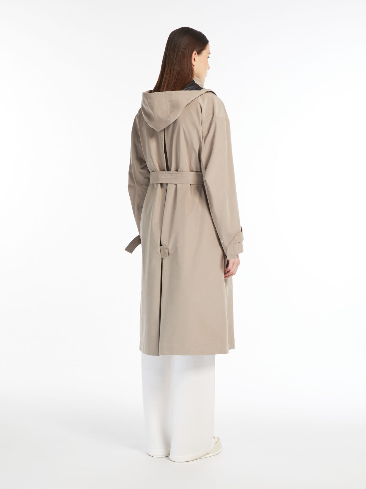 Technical-fabric trench coat