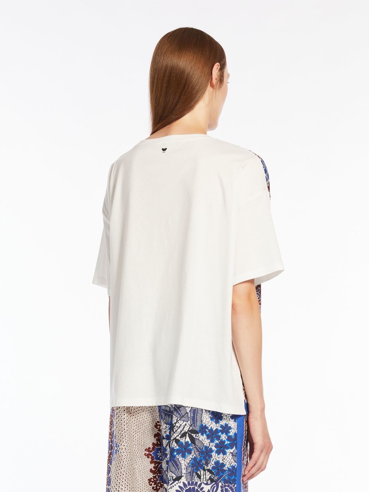 Jersey and crepe T-shirt