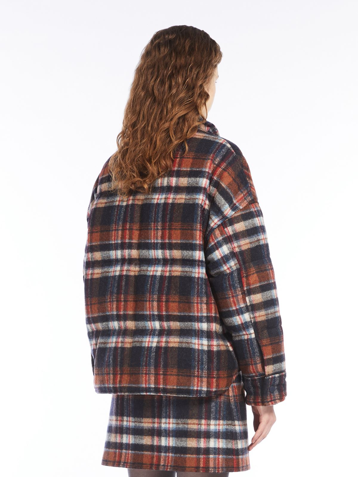 Chequered flannel down jacket