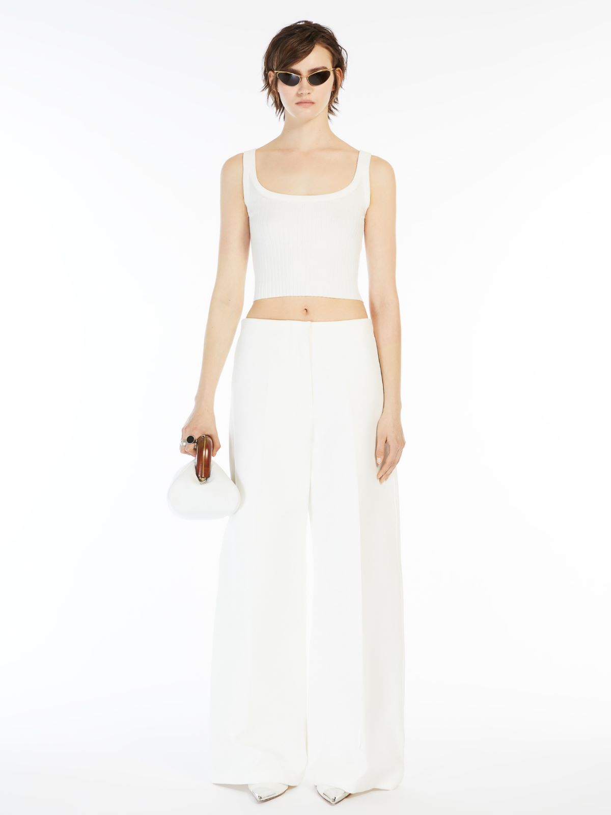 Crop stretch viscose vest top